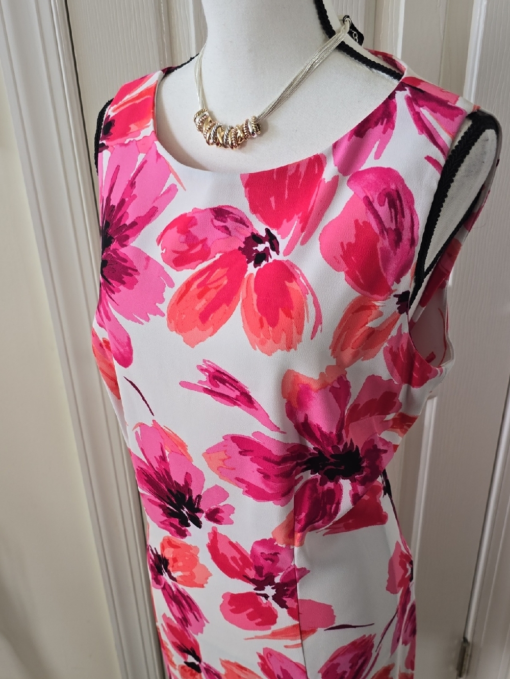 ALYX BRAND BRAND WOMEN'S PLUS SIZE PINK & WHITE SLEEVELESS DRESS SIZE 16